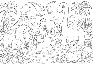 Vorschau: Ausmalbild Dinosaurier